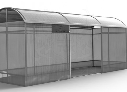 Павильон для курения (покрытие: прозрачный сотовый поликарбонат 6 мм)