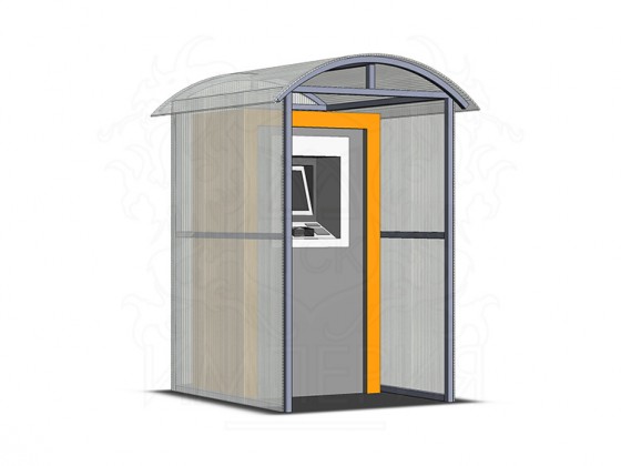 Навес для терминала/паркомата НТ1 (покрытие: сотовый поликарбонат толщиной 6 мм)