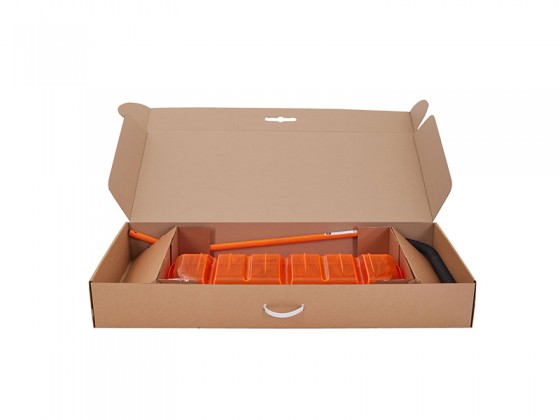 Лопата-скрепер для уборки снега Эталон Original PREMIUM BOX с противоскользящей ручкой, ковш 800*450*160 мм, длина 1350 мм