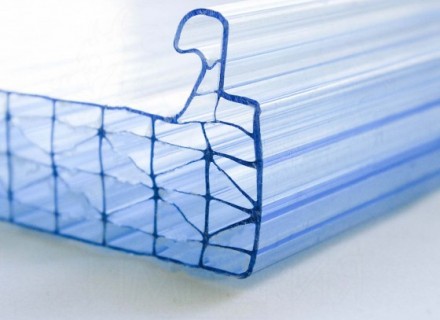 Замковая кровельная поликарбонатная панель SUNPAL (Израиль) толщиной 8L мм, бесцветный