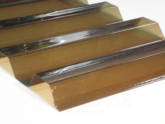 Профилированный поликарбонат Borrex толщина 0,8 мм, бронза йод