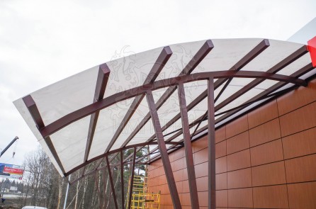 Готовые объекты - Навес из поликарбоната Ярославское шоссе.