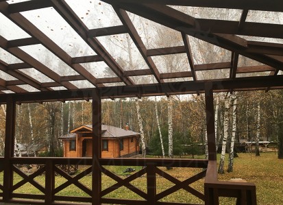 Готовые объекты - Крыша террасы из поликарбоната, Тульская область.